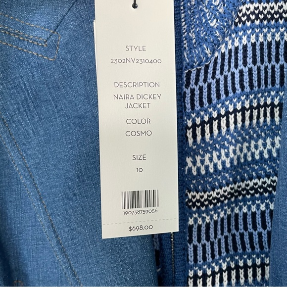 Veronica Beard Naira Jacket Cosmo Size 10 & Vivi Knit Dickey Blue Multi 00-14 - Picture 8 of 14